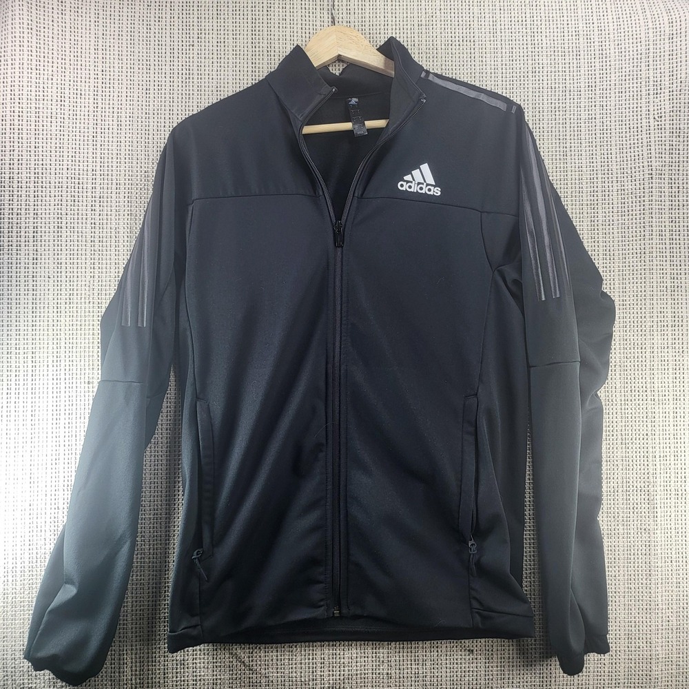 Adidas AEROREADY Track‎ Jacket Mens Small Black Full Zip Athletic 3 Stripe8